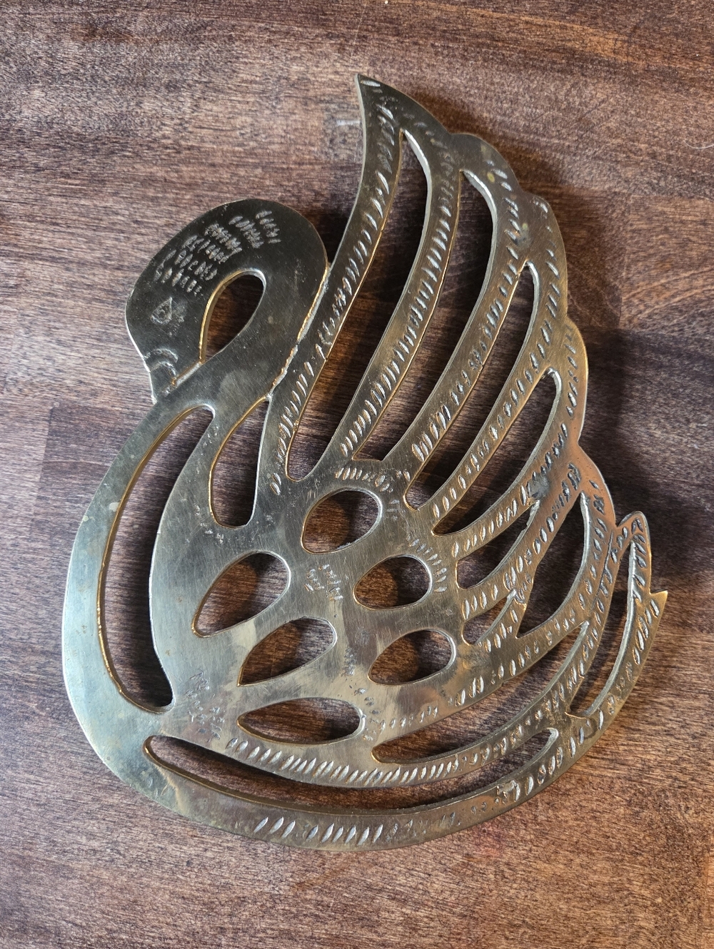 Vintage Brass Swan Trivet